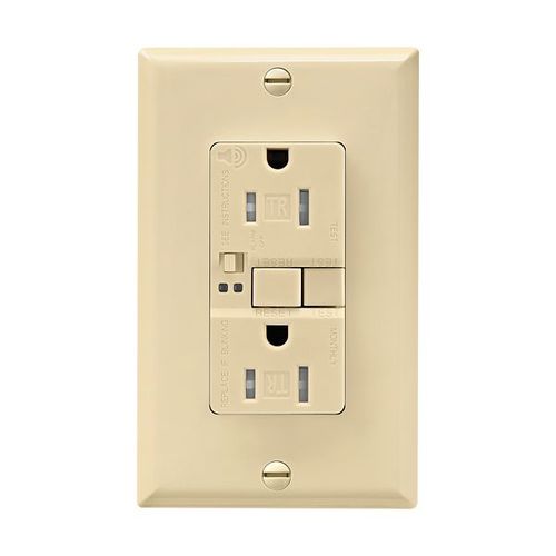 Main product image of Gfci Receptacle, Audible Alarm, Self-Test, #14 -10 Awg 15A 125V, Ivory, 2-Pole 3-Wire, TRSGFA15V