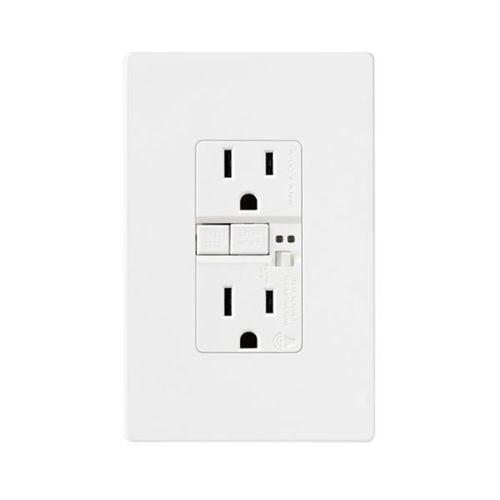 Main product image of Gfci Receptacle, Audible Alarm, 15A, 125 Vac, White A34, TRSGFA15W-M-L