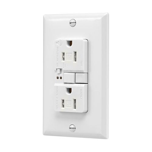 Main product image of Gfci Receptacle, Audible Alarm, Self-Test, #14 -10 Awg 15A 125V, 2-Pole 3-Wire, TRSGFA15W