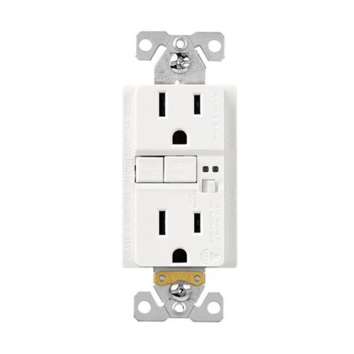 Main product image of Gfci Receptacle, Audible Alarm, Self-Test, #14 -10 Awg 15A 125V, 2-Pole 3-Wire, TRSGFA15W