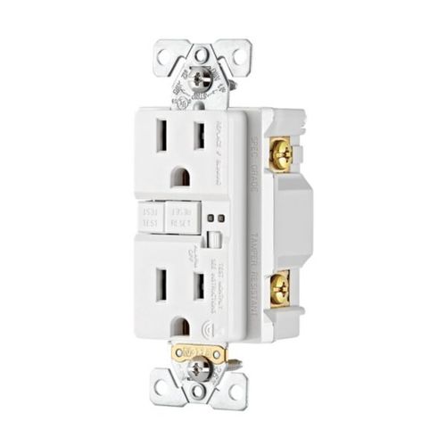Main product image of Gfci Receptacle, Audible Alarm, Self-Test, #14 -10 Awg 15A 125V, 2-Pole 3-Wire, TRSGFA15W