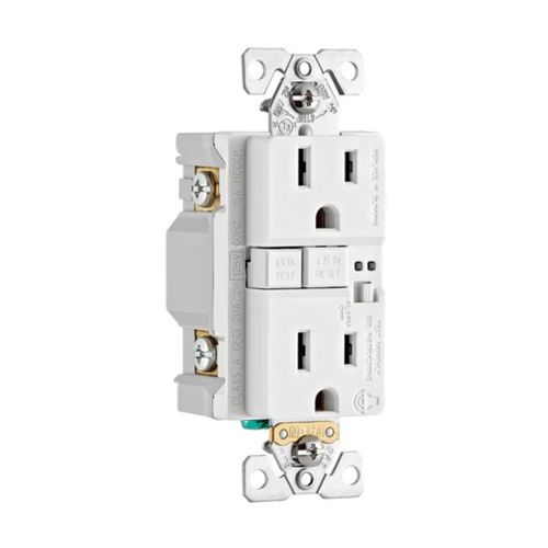 Main product image of Gfci Receptacle, Audible Alarm, Self-Test, #14 -10 Awg 15A 125V, 2-Pole 3-Wire, TRSGFA15W