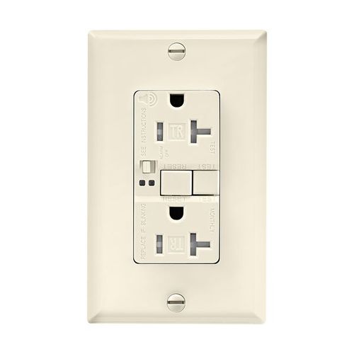 Main product image of Gfci Receptacle, Audible Alarm, Self-Test, #14 -10 Awg 20A 125V, Light Almond, 2-Pole 3-Wire, TRSGFA20LA