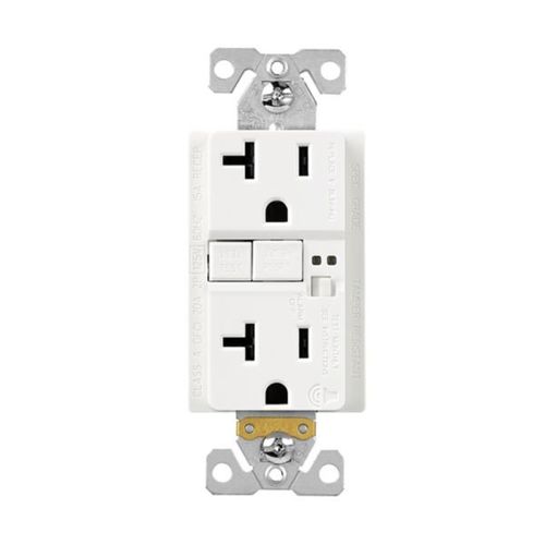 Main product image of Gfci Receptacle, Audible Alarm, Self-Test, #14 -10 Awg 20A 125V, 2-Pole 3-Wire, TRSGFA20W