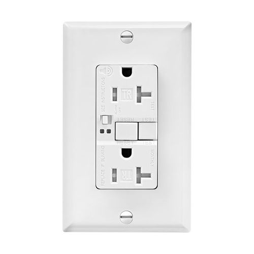 Main product image of Gfci Receptacle, Audible Alarm, Self-Test, #14 -10 Awg 20A 125V, 2-Pole 3-Wire, TRSGFA20W