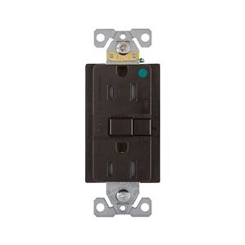 Main product image of Hospital Grade Gfci Receptacle, Self-Test, #14 -10 Awg 15A 125V, Brown, 2-Pole 3-Wire, TRSGFH15FB