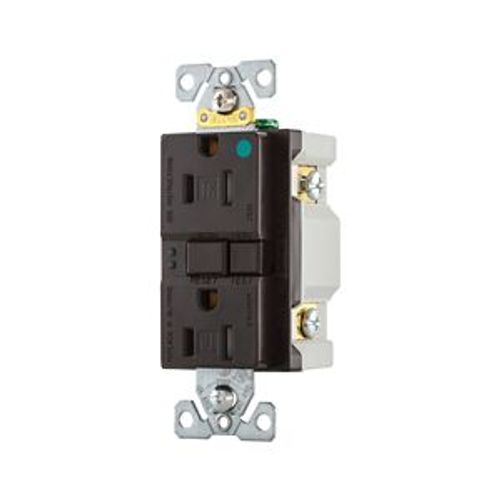 Main product image of Hospital Grade Gfci Receptacle, Self-Test, #14 -10 Awg 15A 125V, Brown, 2-Pole 3-Wire, TRSGFH15FB