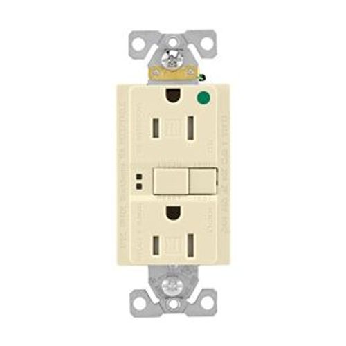 Main product image of Hospital Grade Gfci Receptacle, Self-Test, #14 -10 Awg 15A 125V, Light Almond, 2-Pole 3-Wire, TRSGFH15FLA