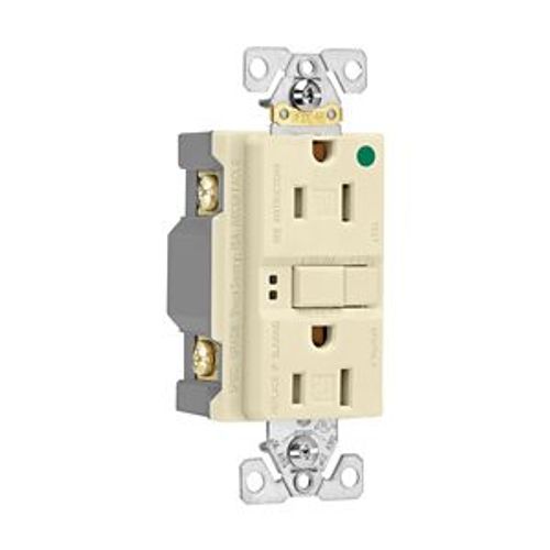Main product image of Hospital Grade Gfci Receptacle, Self-Test, #14 -10 Awg 15A 125V, Light Almond, 2-Pole 3-Wire, TRSGFH15FLA