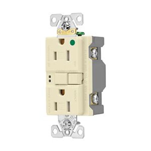Main product image of Hospital Grade Gfci Receptacle, Self-Test, #14 -10 Awg 15A 125V, Light Almond, 2-Pole 3-Wire, TRSGFH15FLA