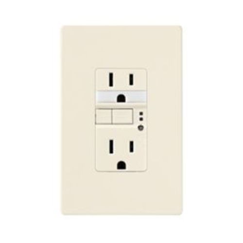 Main product image of Gfci Receptacle, Nightlight, Self-Test, #14 -10 Awg 15A 125V, Light Almond, Night Light, 2-Pole, TRSGFNL15LA