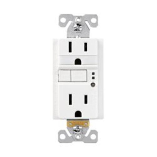 Main product image of Gfci Receptacle, Nightlight, Self-Test, #14 -10 Awg 15A 125V, Night Light, 2-Pole 3-Wire, TRSGFNL15W