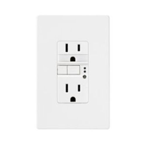 Main product image of Gfci Receptacle, Nightlight, Self-Test, #14 -10 Awg 15A 125V, Night Light, 2-Pole 3-Wire, TRSGFNL15W