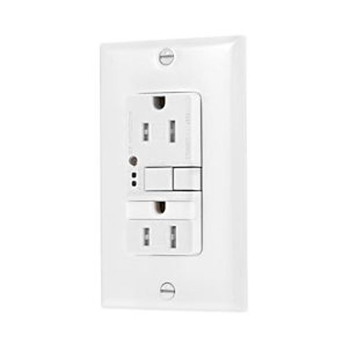 Main product image of Gfci Receptacle, Nightlight, Self-Test, #14 -10 Awg 15A 125V, Night Light, 2-Pole 3-Wire, TRSGFNL15W