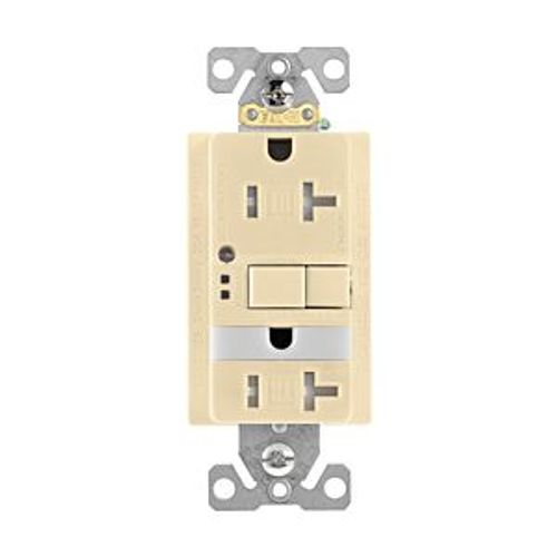 Main product image of Gfci Receptacle, Nightlight, Self-Test, #14 -10 Awg 20A 125V, Ivory, Night Light, 2-Pole 3-Wire, TRSGFNL20V