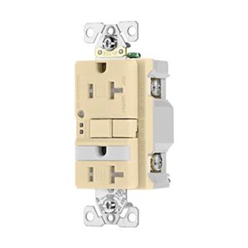Main product image of Gfci Receptacle, Nightlight, Self-Test, #14 -10 Awg 20A 125V, Ivory, Night Light, 2-Pole 3-Wire, TRSGFNL20V