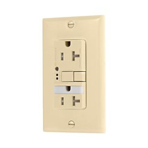 Main product image of Gfci Receptacle, Nightlight, Self-Test, #14 -10 Awg 20A 125V, Ivory, Night Light, 2-Pole 3-Wire, TRSGFNL20V