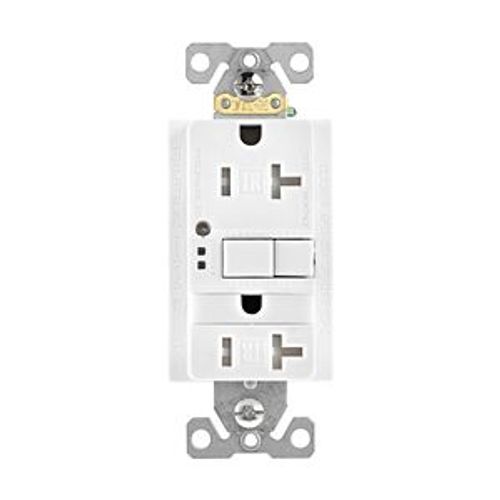 Main product image of Gfci Receptacle, Nightlight, Self-Test, #14 -10 Awg 20A 125V, Night Light, 2-Pole 3-Wire, TRSGFNL20W