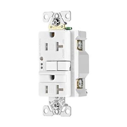 Main product image of Gfci Receptacle, Nightlight, Self-Test, #14 -10 Awg 20A 125V, Night Light, 2-Pole 3-Wire, TRSGFNL20W