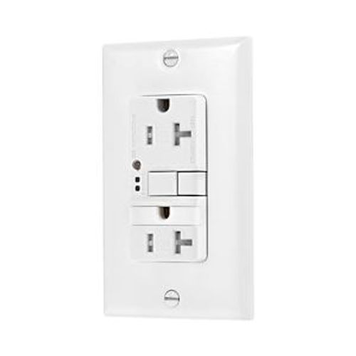 Main product image of Gfci Receptacle, Nightlight, Self-Test, #14 -10 Awg 20A 125V, Night Light, 2-Pole 3-Wire, TRSGFNL20W