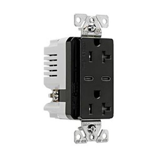 Main product image of Combination Usb Type-C Charger, 20A 5-20R Receptacle, 5A, 125 Vac, Black, Box, TRUSBC20BK-BOX