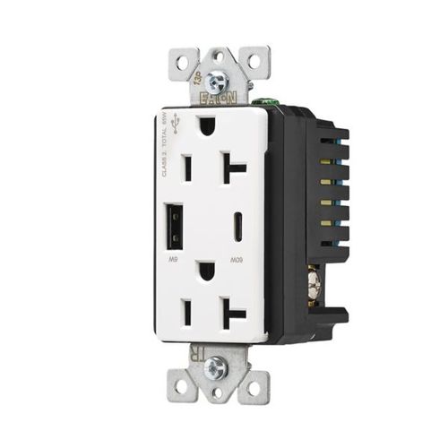 Main product image of Combination Usb Type-Ac Charger With Power Delivery, 20A 5-20R Receptacle, 60W,125Vac, W, TRUSBPDAC20W-BOX