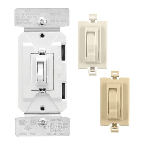 Main product image of Toggle Dimmer, Univ. Toggle Dimmer W/ Preset White/Ivory/Light Almond, Bo, TUL06P-C2