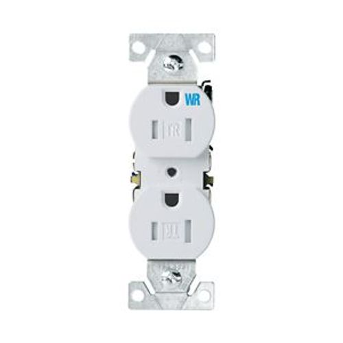 Main product image of Residential Duplex Receptacle, #14-10 Awg 15A 125V, SideAnd Push, Gray, Weather Resistant, TWR270GY