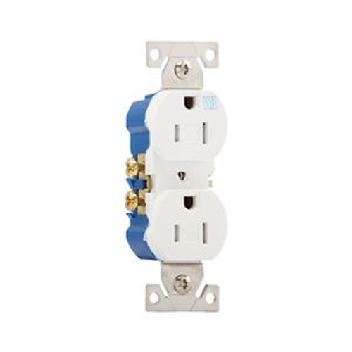 Main product image of Residential Duplex Receptacle, #14-10 Awg 15A 125V, SideAnd Push, Gray, Weather Resistant, TWR270GY