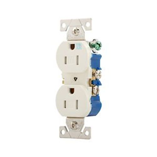 Main product image of Residential Duplex Receptacle, #14-10 Awg 15A 125V, Light Almond, Weather Resistant, TWR270LA