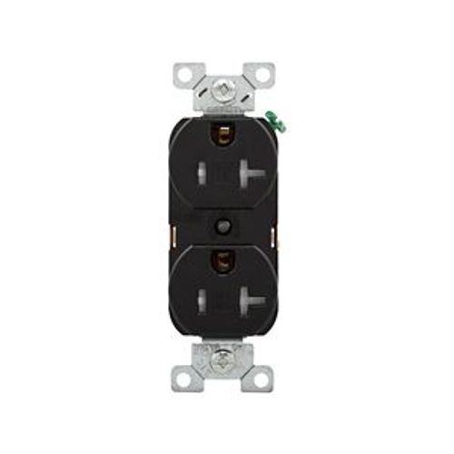 Main product image of Commercial Duplex Receptacle, #14-10 Awg 15A 125V, Back & Side, Brown, Weather Resistant, TWRBR15B