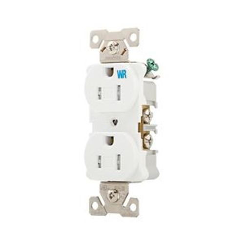 Main product image of Commercial Duplex Receptacle, #14-10 Awg 15A 125V, Back & Side, Weather Resistant, TWRBR15WBXSP