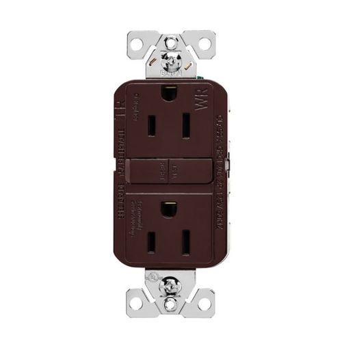 Main product image of Tamper And Weather-Resistant, Self-Test Gfci, 15A, 125V, Brown, Slim Design, TWRGF15B