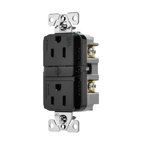 Main product image of Tamper And Weather-Resistant, Self-Test Gfci, 15A, 125V, Black, Slim Design, TWRGF15BK