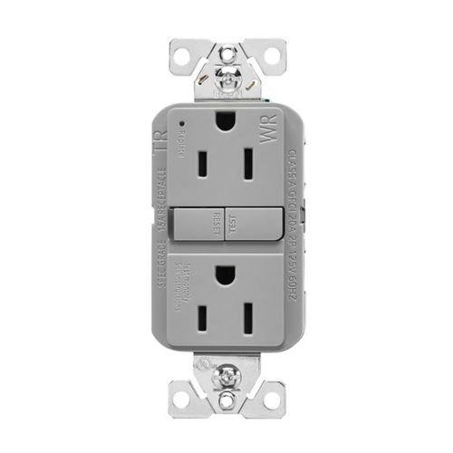 Main product image of Tamper And Weather-Resistant, Self-Test Gfci, 15A, 125V, Gray, Slim Design, TWRGF15GY