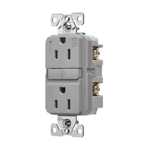 Main product image of Tamper And Weather-Resistant, Self-Test Gfci, 15A, 125V, Gray, Slim Design, TWRGF15GY