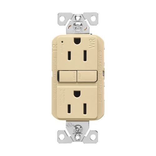Main product image of Tamper And Weather-Resistant, Self-Test Gfci, 15A, 125V, Ivory, Slim Design, TWRGF15V