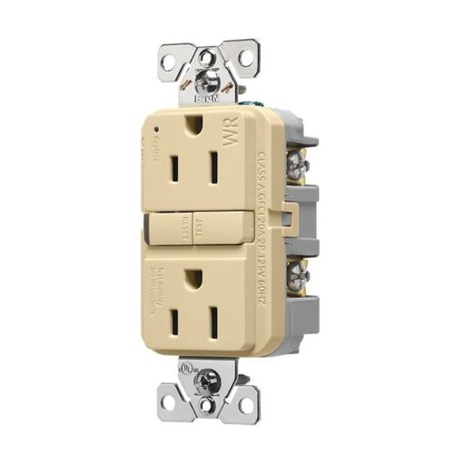 Main product image of Tamper And Weather-Resistant, Self-Test Gfci, 15A, 125V, Ivory, Slim Design, TWRGF15V