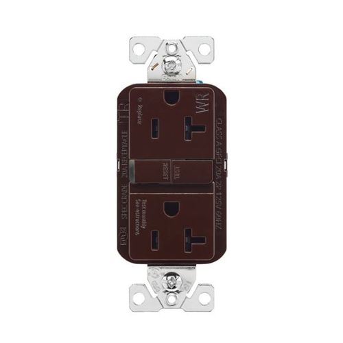 Main product image of Tamper And Weather-Resistant, Self-Test Gfci, 20A, 125V, Brown, Slim Design, TWRGF20B