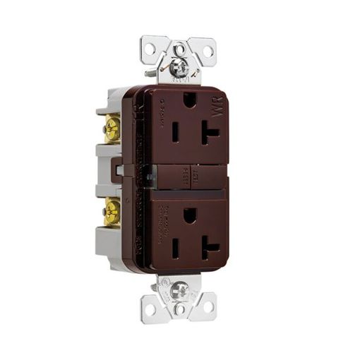 Main product image of Tamper And Weather-Resistant, Self-Test Gfci, 20A, 125V, Brown, Slim Design, TWRGF20B
