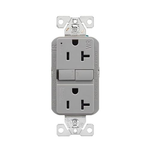 Main product image of Tamper And Weather-Resistant, Self-Test Gfci, 20A, 125V, Gray, Slim Design, TWRGF20GY