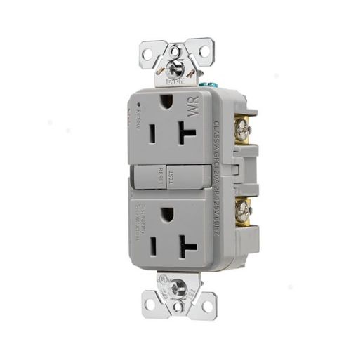 Main product image of Tamper And Weather-Resistant, Self-Test Gfci, 20A, 125V, Gray, Slim Design, TWRGF20GY