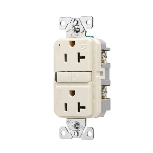 Main product image of Tamper And Weather-Resistant, Self-Test Gfci, 20A, 125V, Light Almond, Slim Design, TWRGF20LA