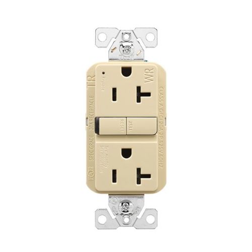 Main product image of Tamper And Weather-Resistant, Self-Test Gfci, 20A, 125V, Ivory, Slim Design, TWRGF20V
