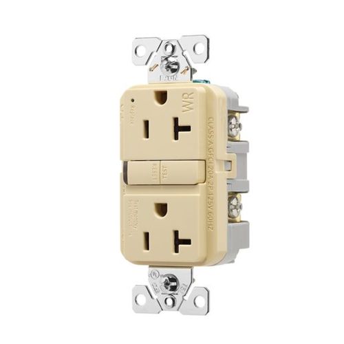Main product image of Tamper And Weather-Resistant, Self-Test Gfci, 20A, 125V, Ivory, Slim Design, TWRGF20V