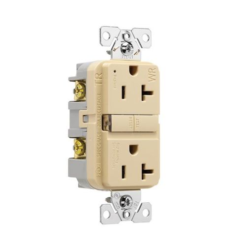 Main product image of Tamper And Weather-Resistant, Self-Test Gfci, 20A, 125V, Ivory, Slim Design, TWRGF20V