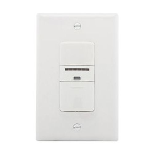 Main product image of Vacancy Sensor & Dimmer, Dimmer Sensor, 120V, White, 1-Pole, 1-Phase, 1000 Sq Ft, Vacancy, 600W, VS106D1-W