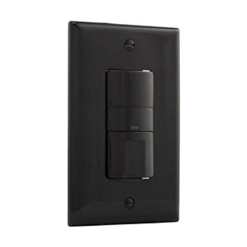 Main product image of Vacancy Sensor Switch, No Neutral Connection, 120V, Black, 1-Pole, 3-Way, 1-Phase, 450 Sq Ft, VS306U-BK