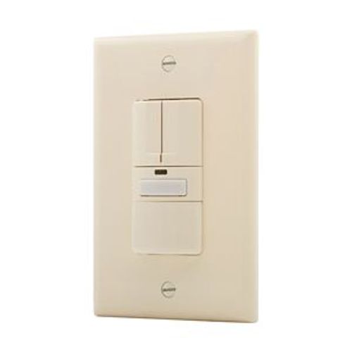 Main product image of Vacancy Sensor Dual Switch, Dual Switch, w/ Nightlight, 120V, Almond, 1-Pole, 3-Way, 1000 Sq Ft, VS310R-A
