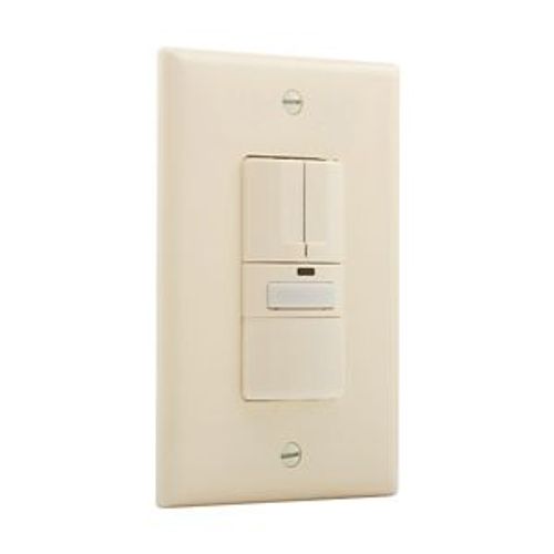 Main product image of Vacancy Sensor Dual Switch, Dual Switch, w/ Nightlight, 120V, Almond, 1-Pole, 3-Way, 1000 Sq Ft, VS310R-A